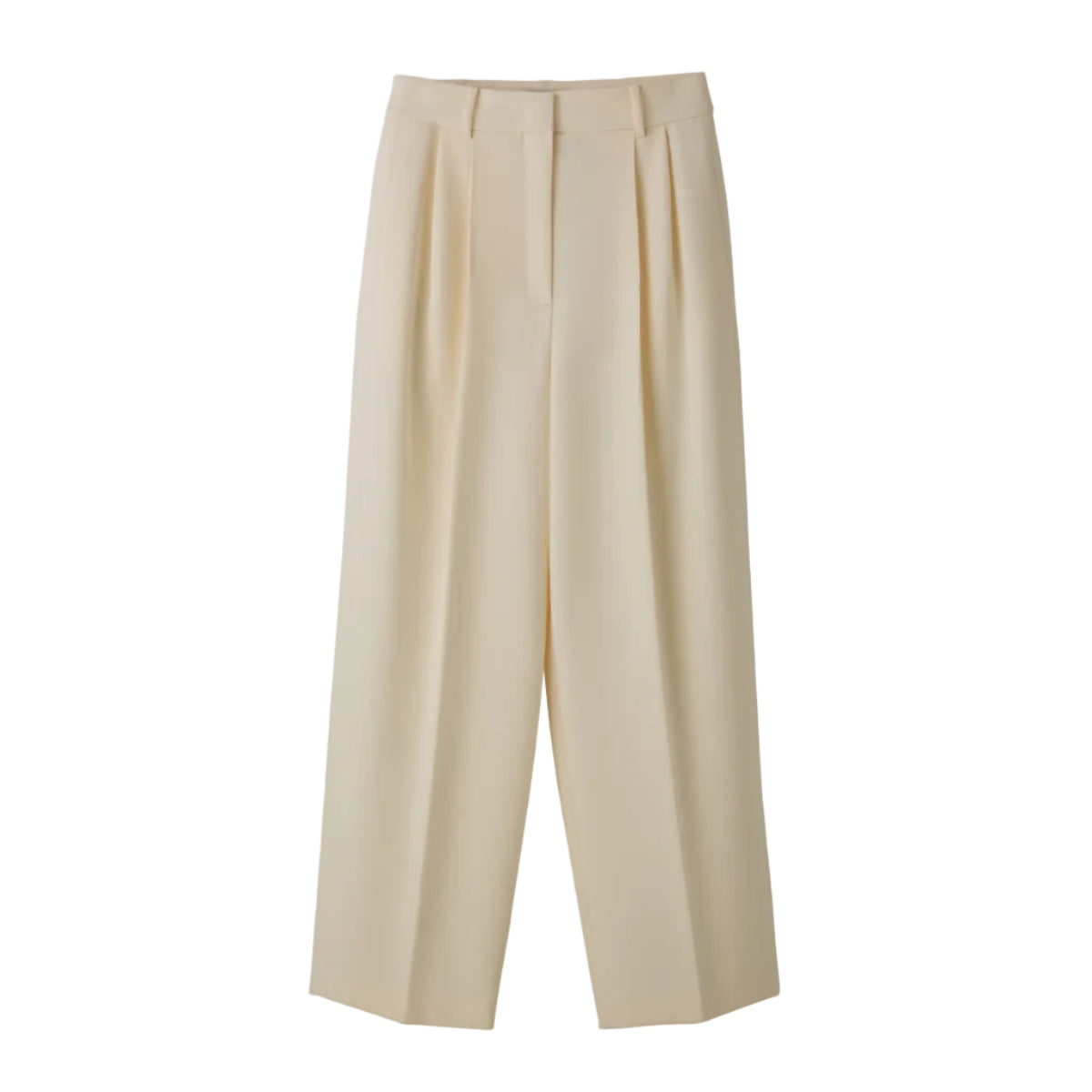 DOUBLE PLEATED WIDE PANTS (CREAM)