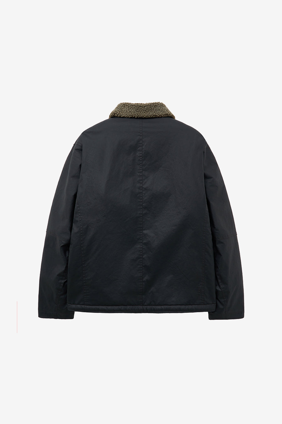 Waxed Cotton Shearling Deck Jacket BLACK