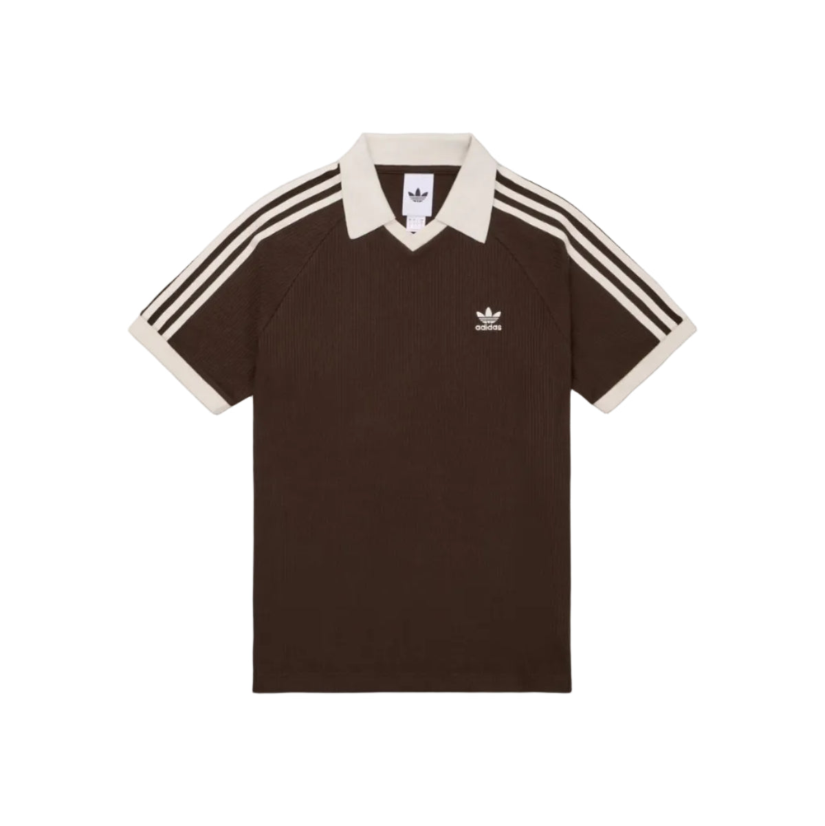 Adidas Waffle Short Sleeve Polo Shirt - Dark Brown / KB5462