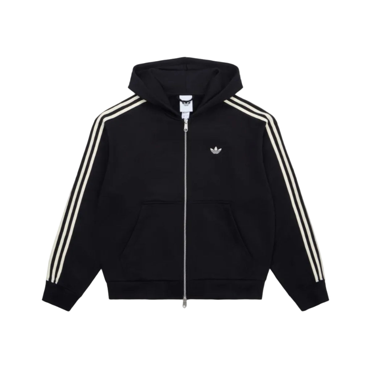Adidas Hooded Zip-Up - Black: Cream White / KC9315