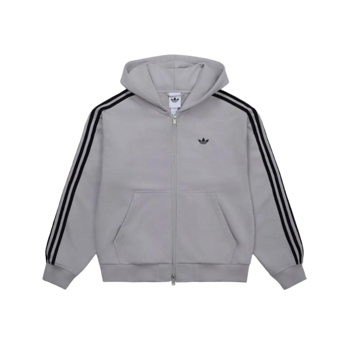 Adidas Hooded Zip-Up - Gray:Black / KC9317
