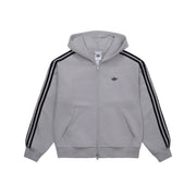 Adidas Hooded Zip-Up - Gray:Black / KC9317