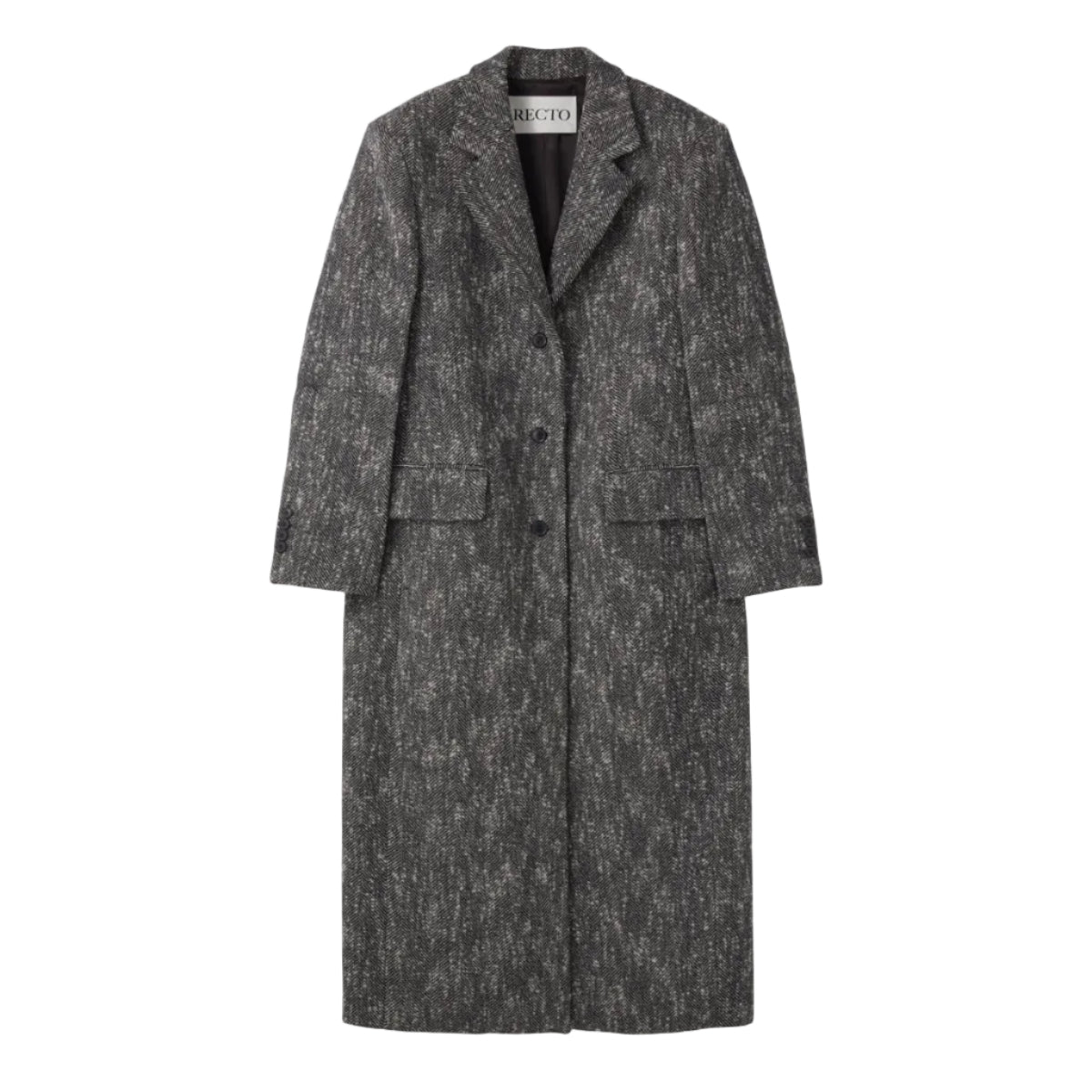 SLEEVE CREASE HERRINGBONE COAT (BLACK)