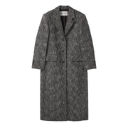 SLEEVE CREASE HERRINGBONE COAT (BLACK)