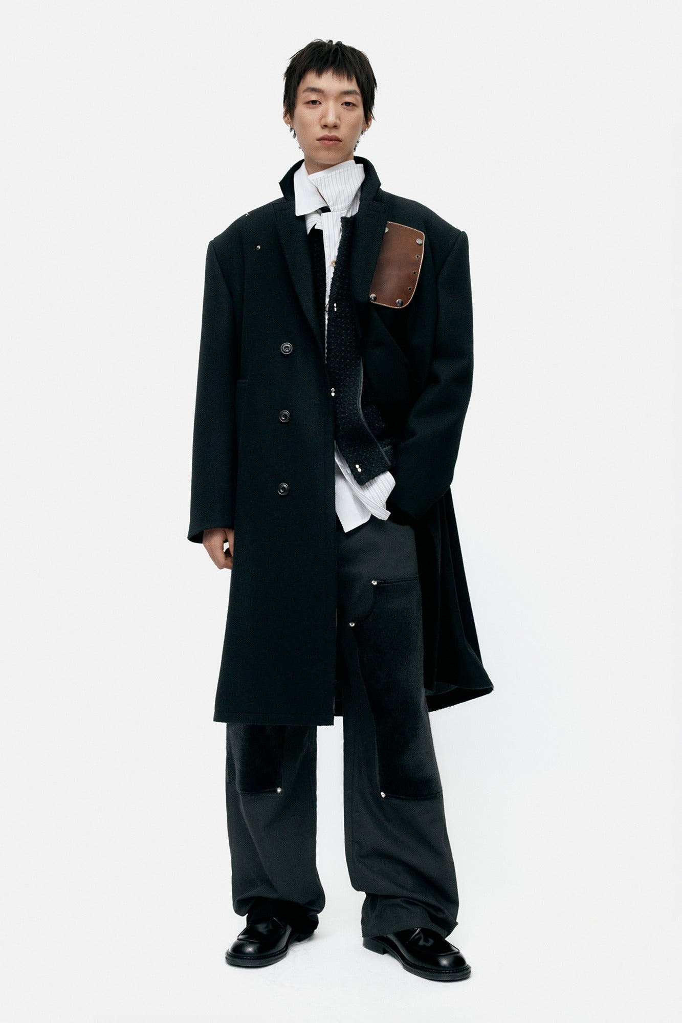 UNISEX JAMES WOOL COAT awa731u(BLACK)