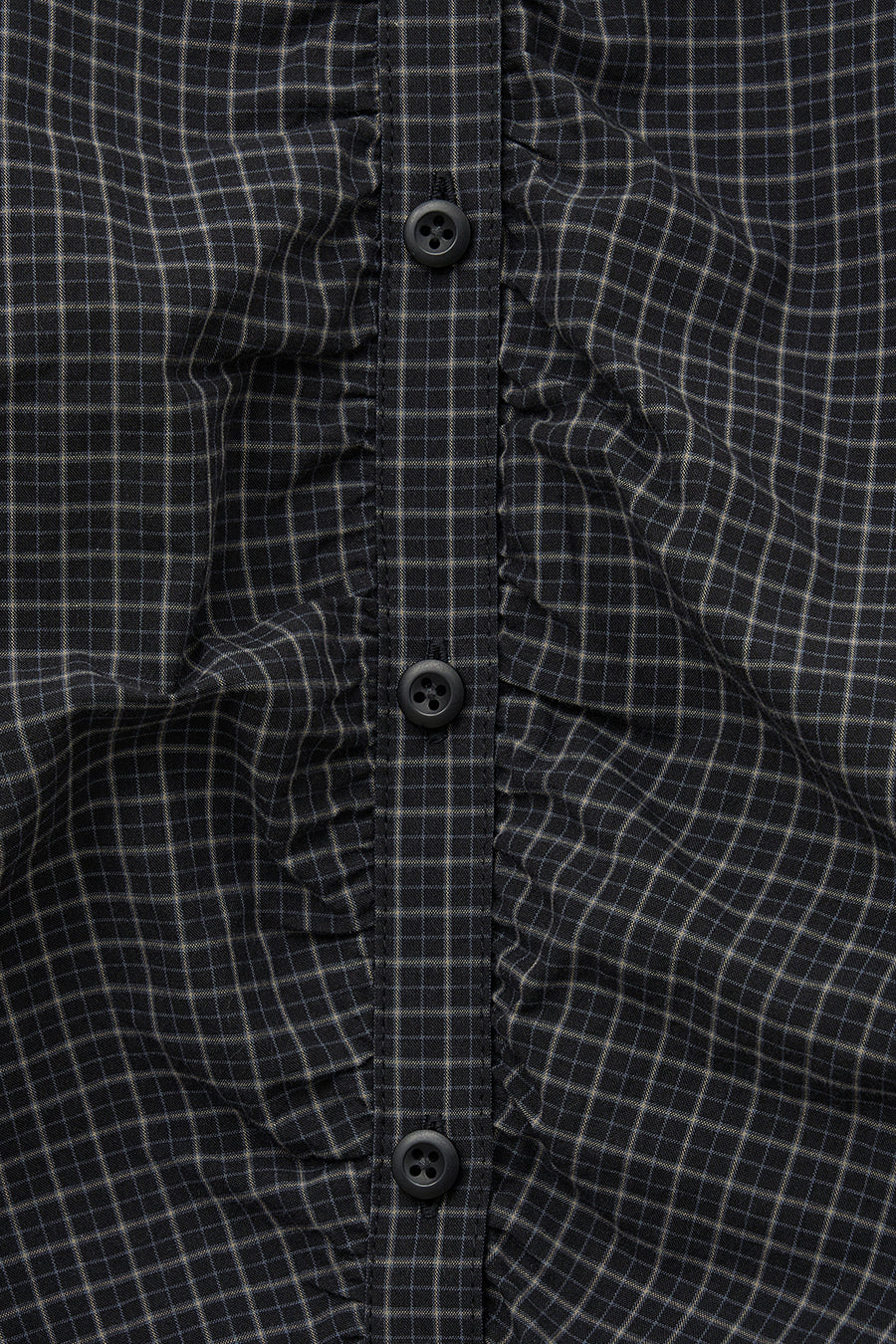 Check Shirring Shirt BLACK CHECK