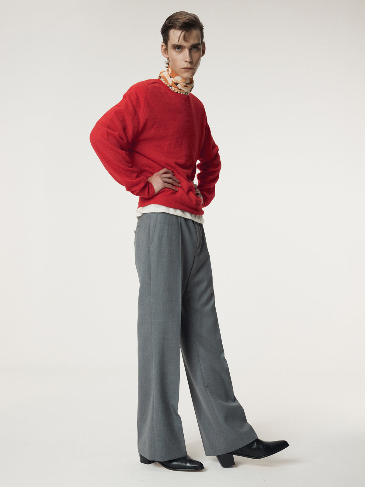 RC SHEER KNIT TOP (SCARLET RED)