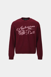 UNISEX CASHMERE ROSE CREW-NECK SWEATER atb1372u (LILAC)