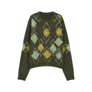 TOM ARGYLE CREW-NECK SWEATER atb1415m (KHAKI)