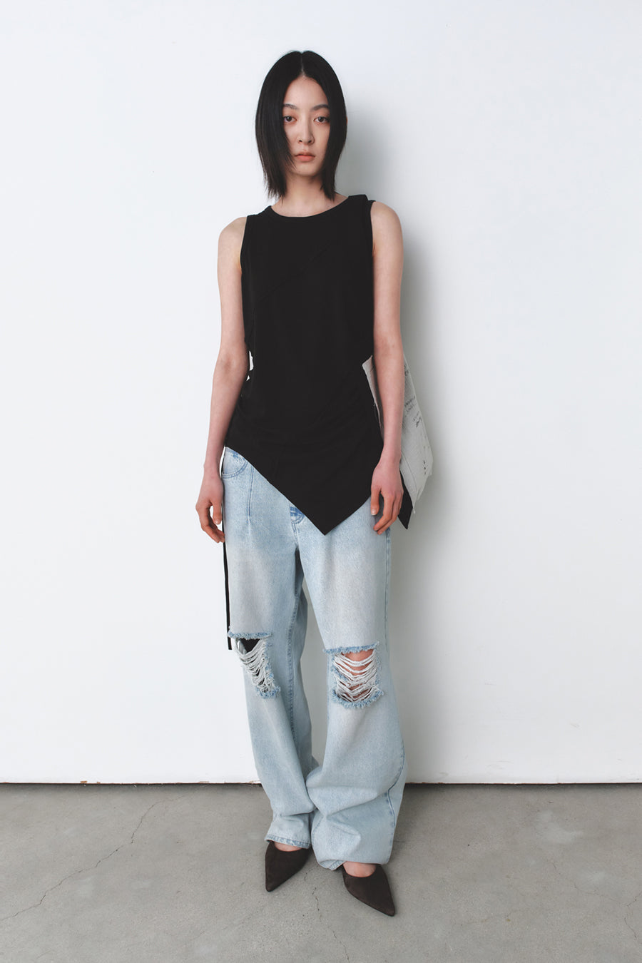 Sketch Applique Cotton Bag BLACK