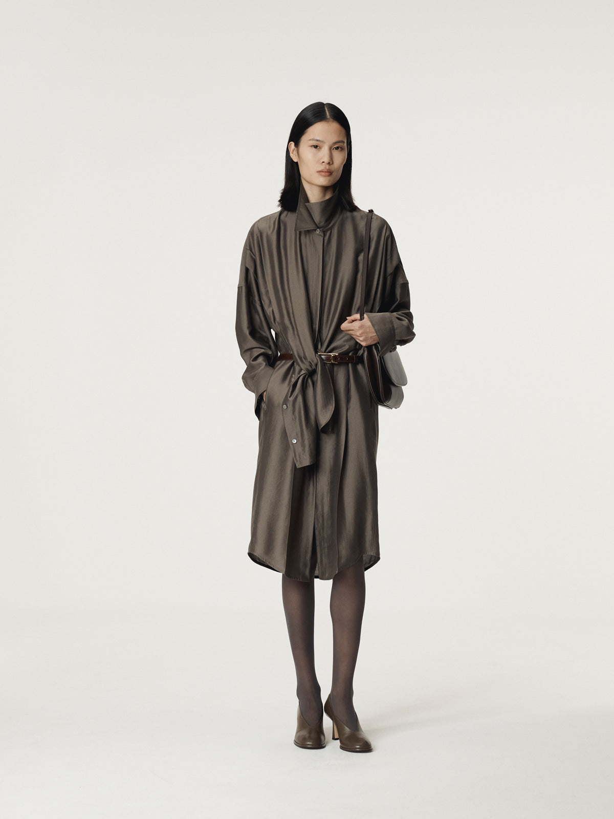 DOUBLE LAYER POINT SHIRT DRESS