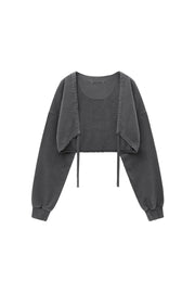 Cutoff Cotton Cardigan CHARCOAL