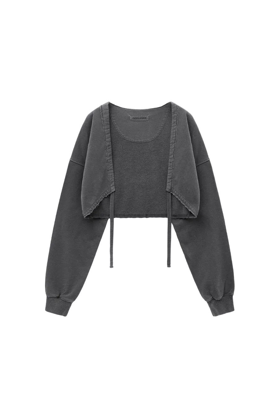 Cutoff Cotton Cardigan CHARCOAL