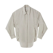 DOUBLE LAYER STRIPE SHIRT (PALE BEIGE)