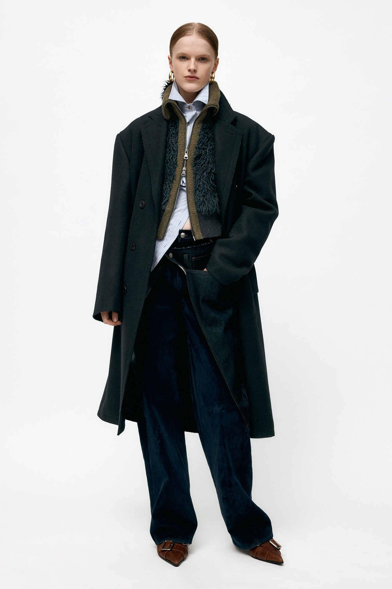 UNISEX JAMES WOOL COAT awa731u(BLACK)