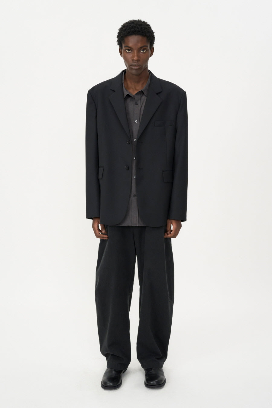 Oversized Wool Blazer BLACK