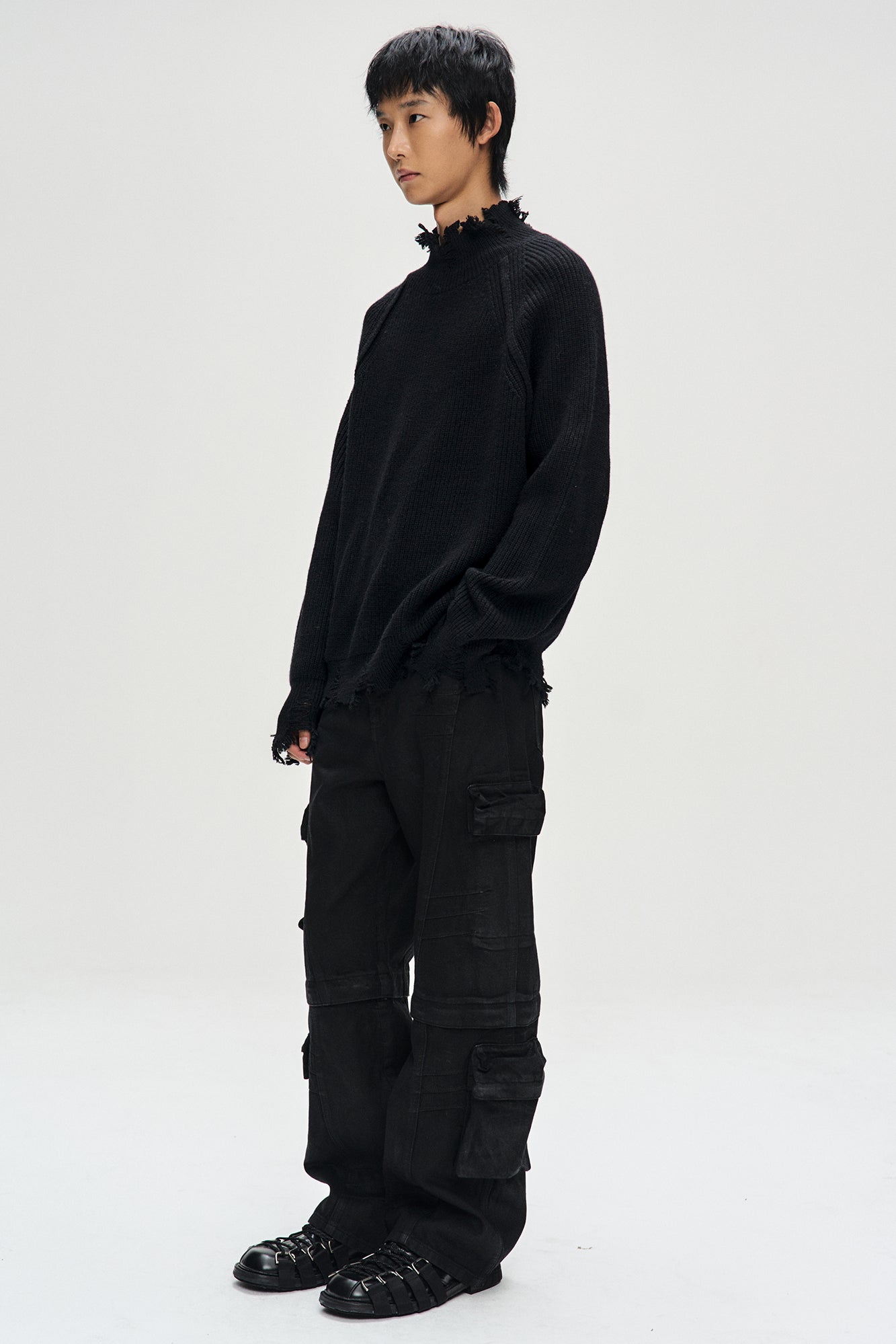 ROGHEN TURTLE NECK SWEATER atb1157m (BLACK)