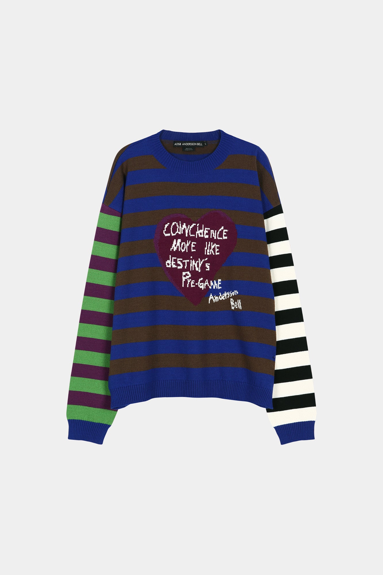BOY'S HEART MESSAGE CREW-NECK SWEATER atb1453m (BLUE/GREEN)