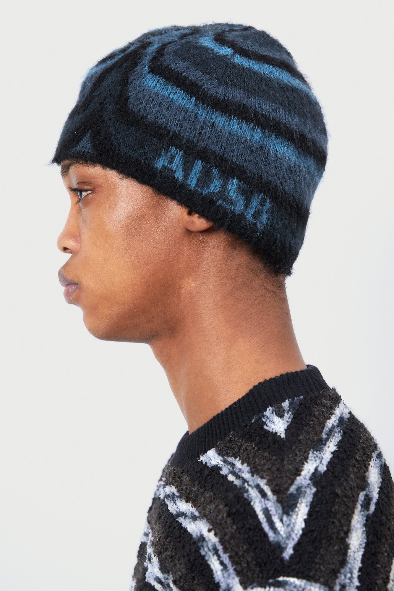 UNISEX PAINT BEANIE aaa499u (BLUE/NAVY)