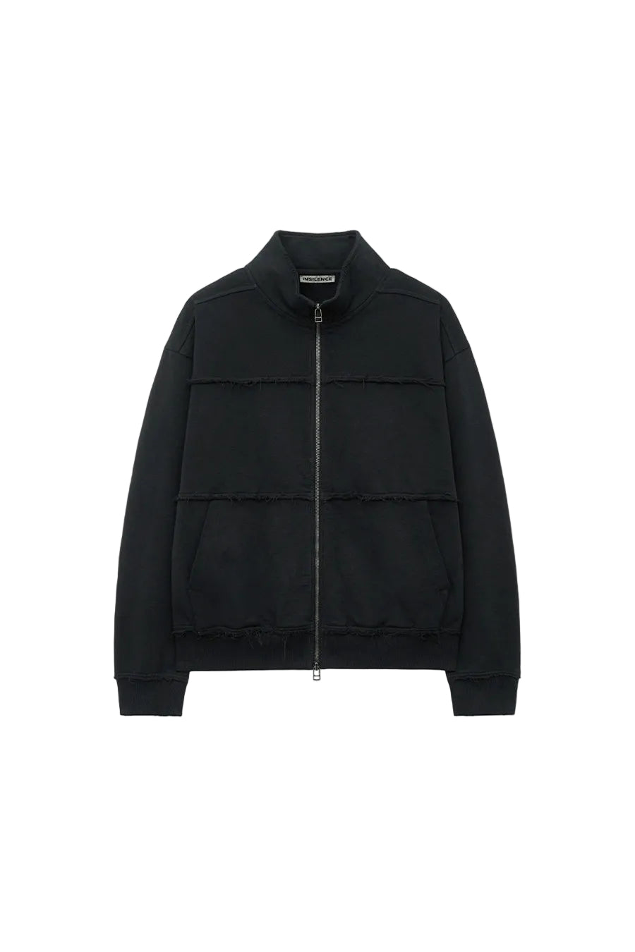 Washed Cutoff Track Jacket BLACK
