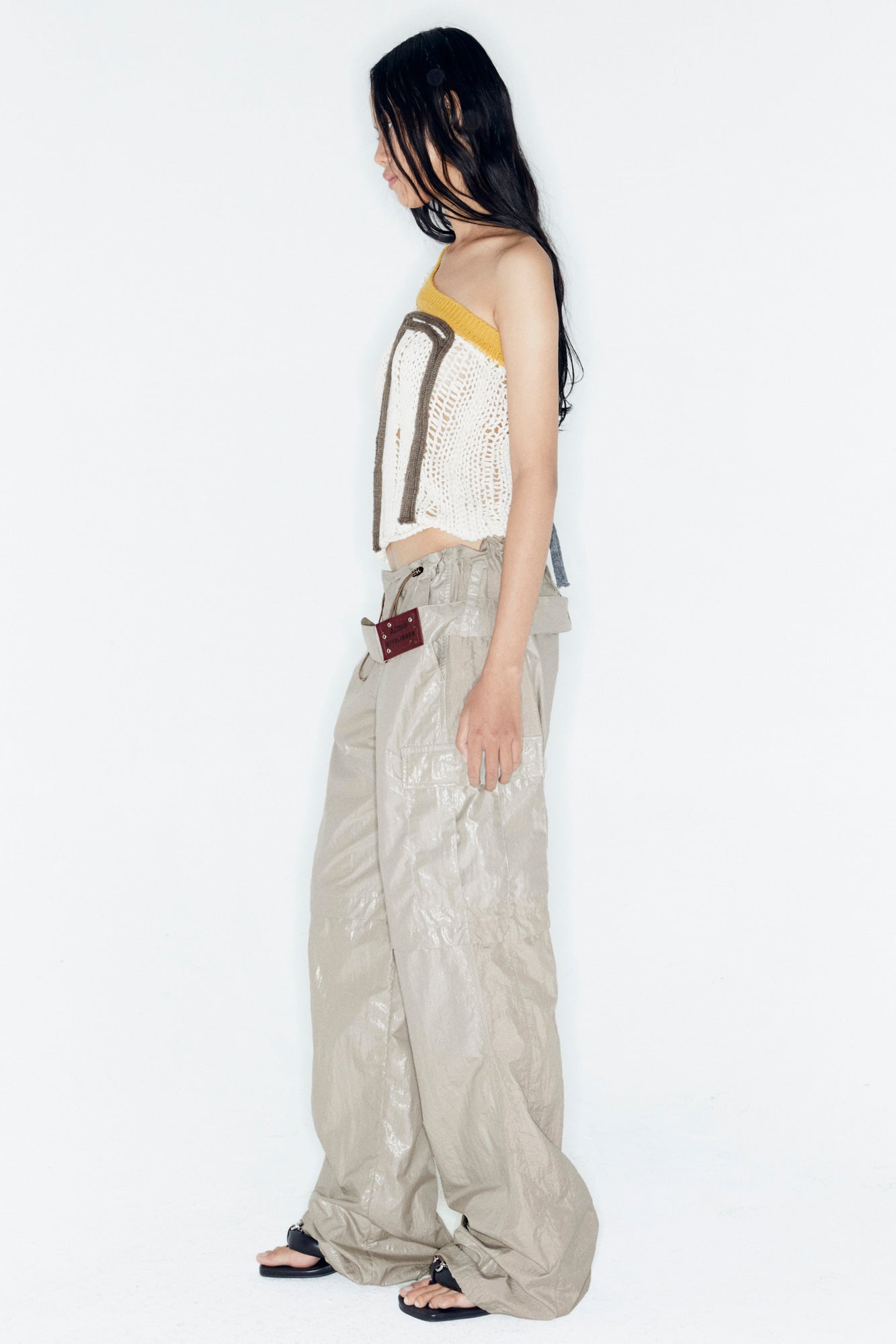 ADSB X OTTOLINGER ONE SHOULDER KNIT atb1214w (IVORY)