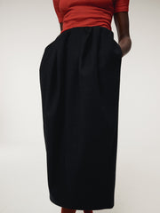 WAIST VOLUME TULIP SKIRT (BLACK)