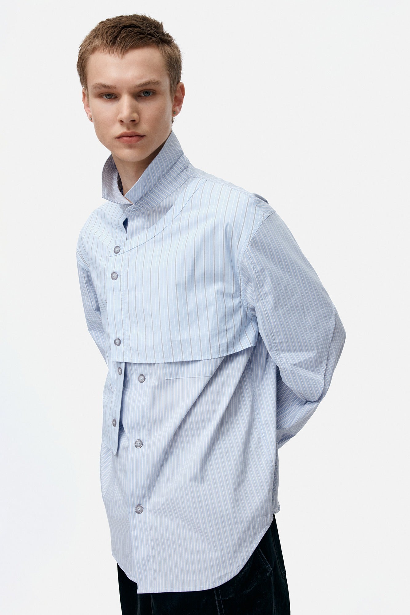 [Restock] STRIPE LAYERED SHIRTS atb1338m(BLUE)
