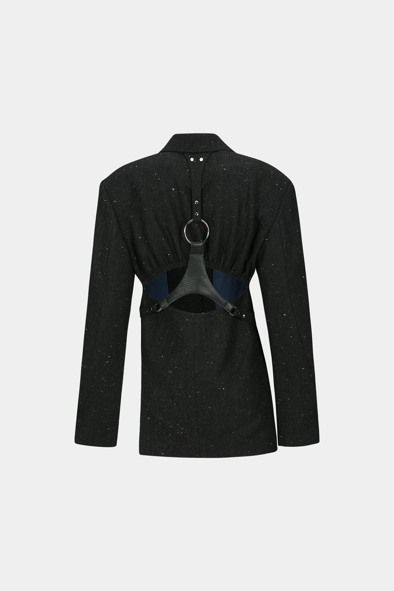 NEP WOOL CUT-OUT HARNESS JACKET awa665w (BLACK)