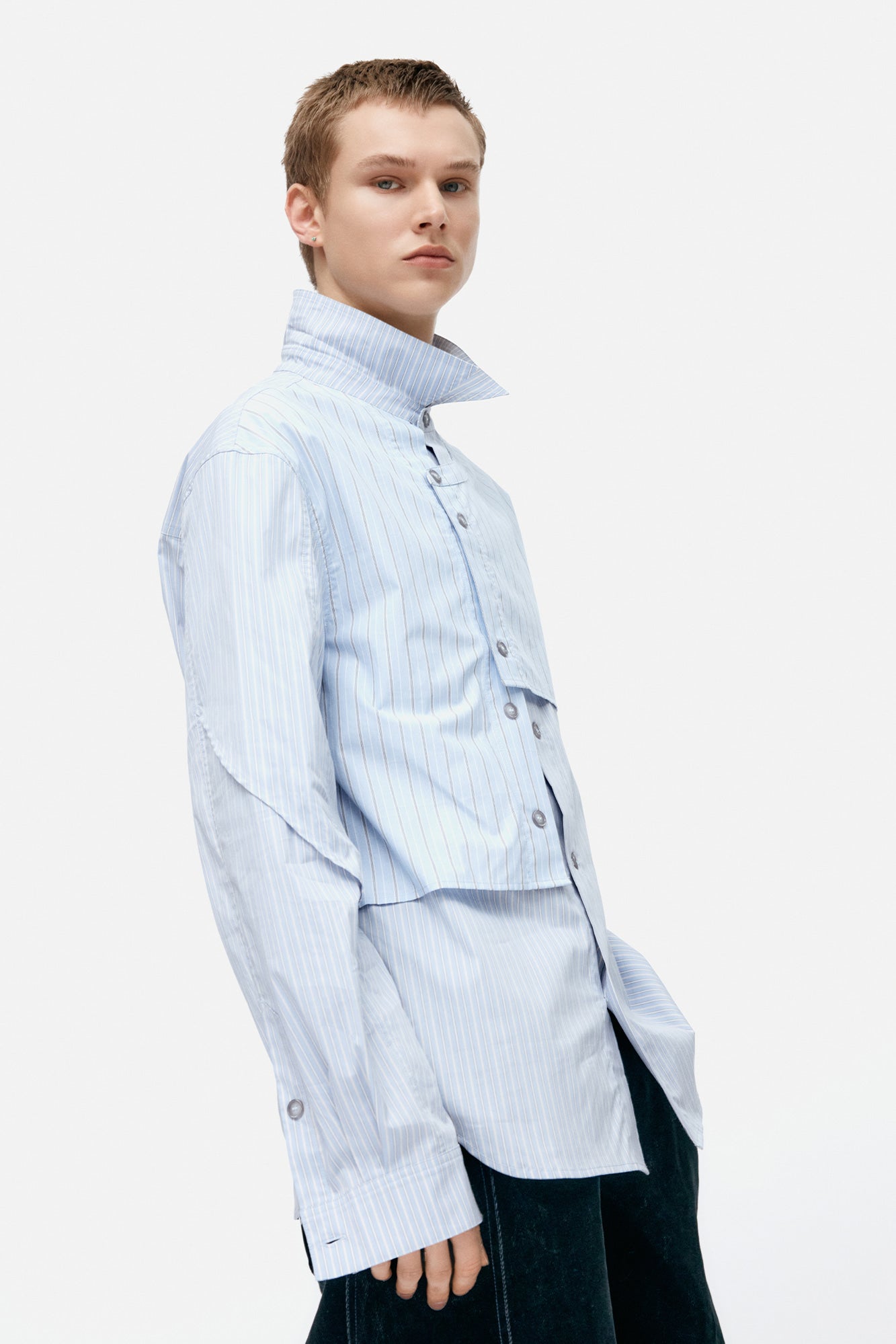 [Restock] STRIPE LAYERED SHIRTS atb1338m(BLUE)