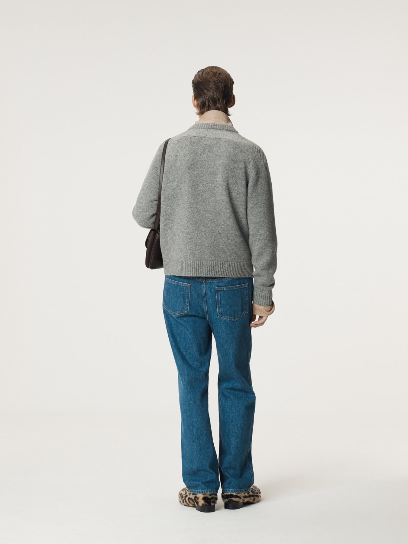 Shetland Wool Knit Top (Melange Grey)