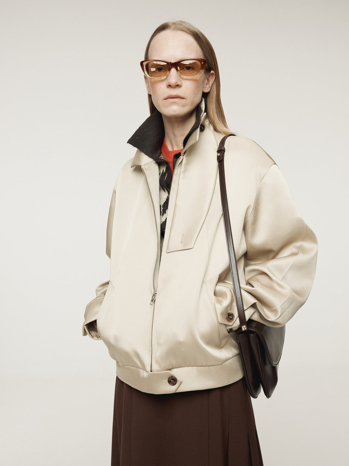 DOUBLE SATIN JUMPER (SAND BEIGE)