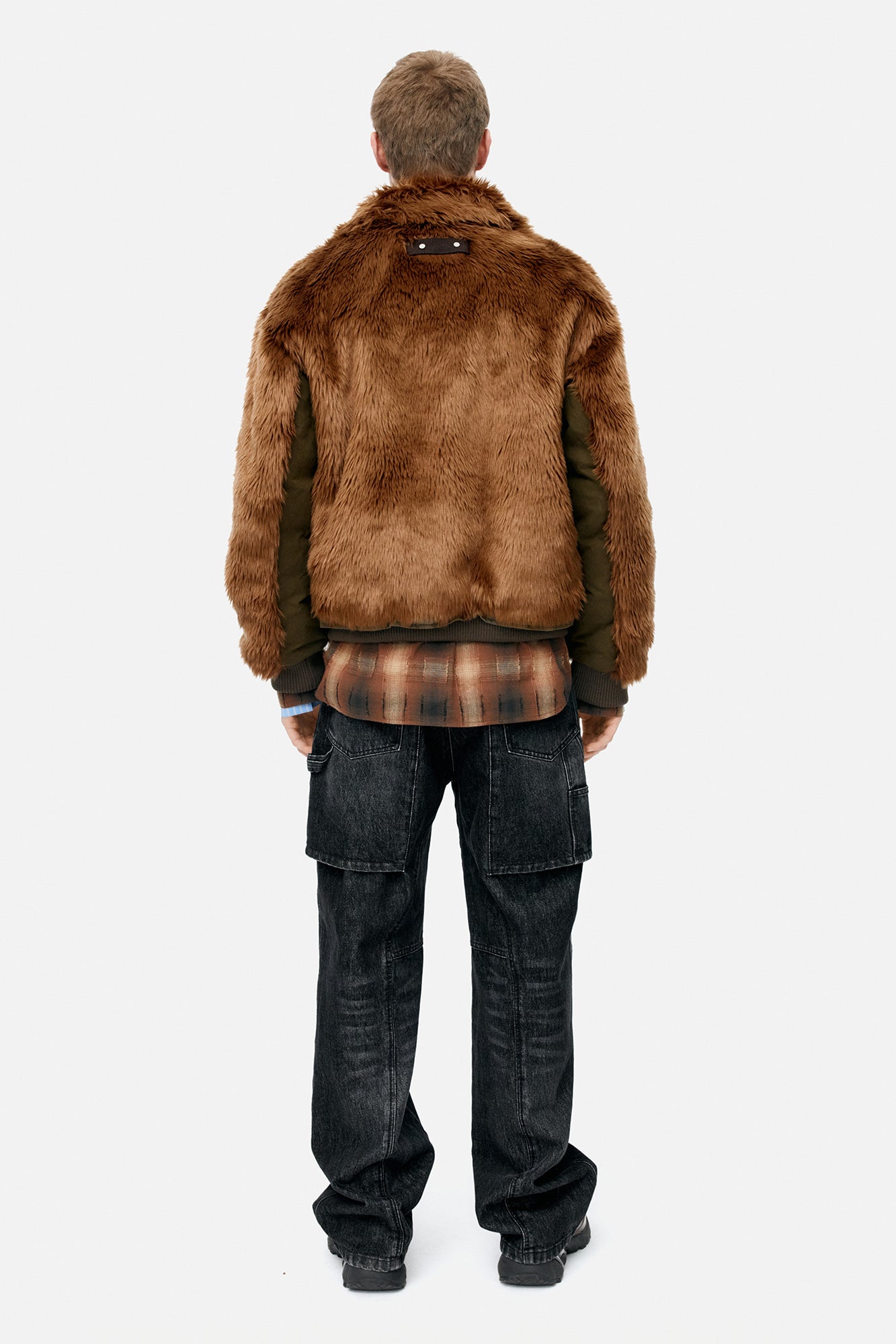 UNISEX FLIGHT FUR BOMBER JACKET awa710u (BROWN)
