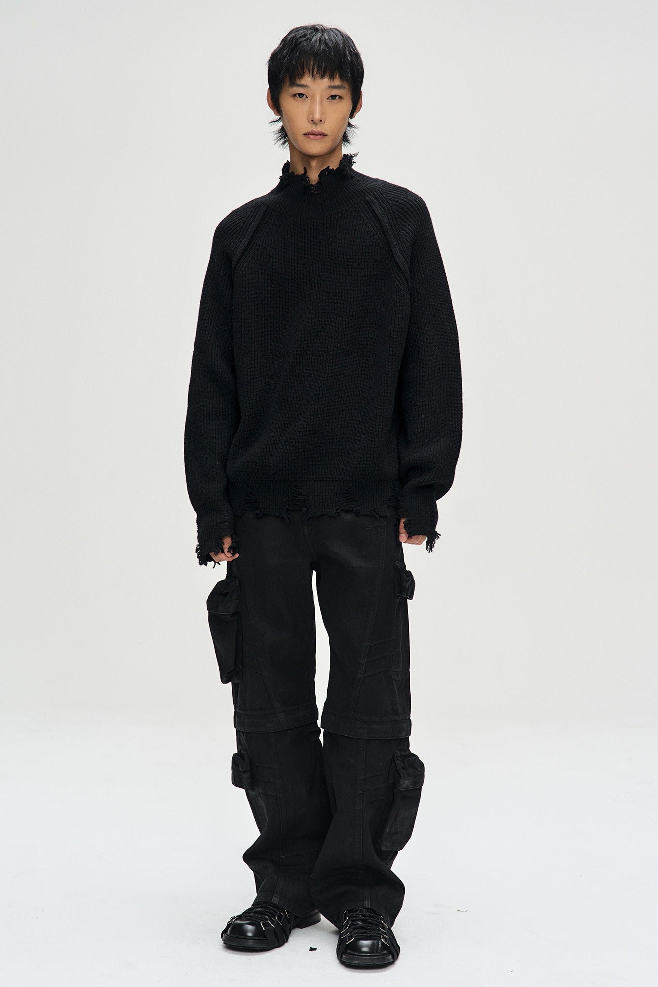 ROGHEN TURTLE NECK SWEATER atb1157m (BLACK)