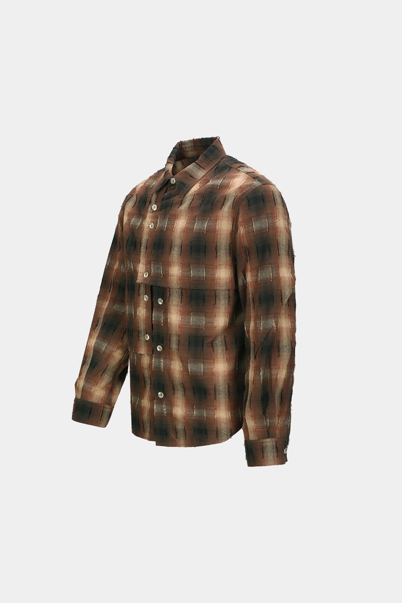 CHECK LAYERED SHIRTS atb1337m (BROWN)