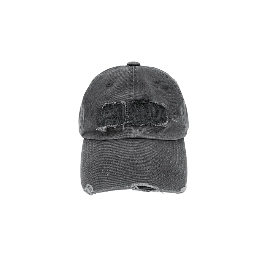 Washed Needlework Cap CHARCOAL