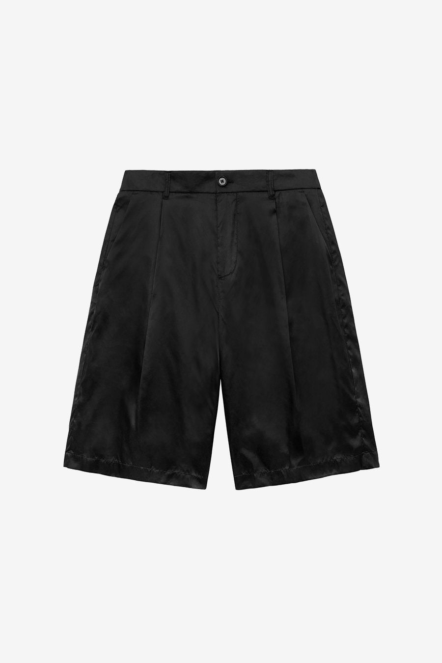 Satin Bermuda Pants BLACK