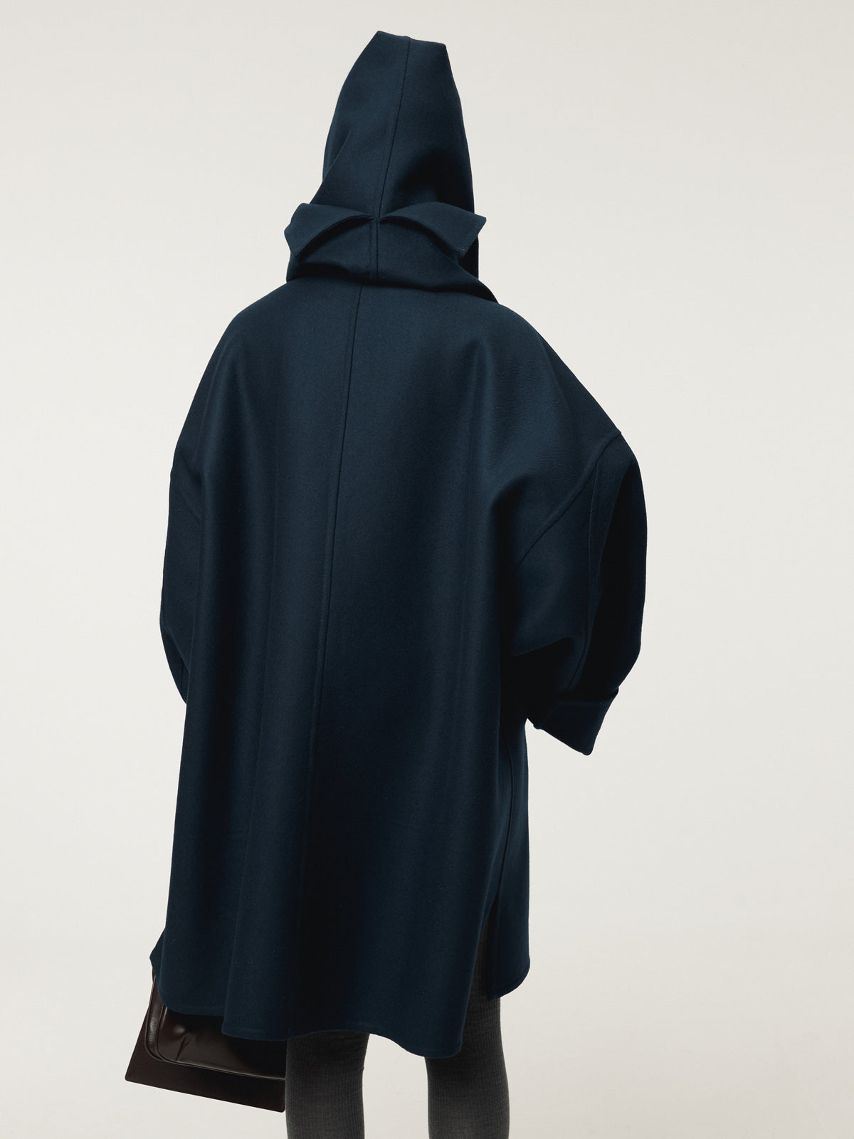 OVERSIZED HANDMADE HOODY COAT (NAVY)