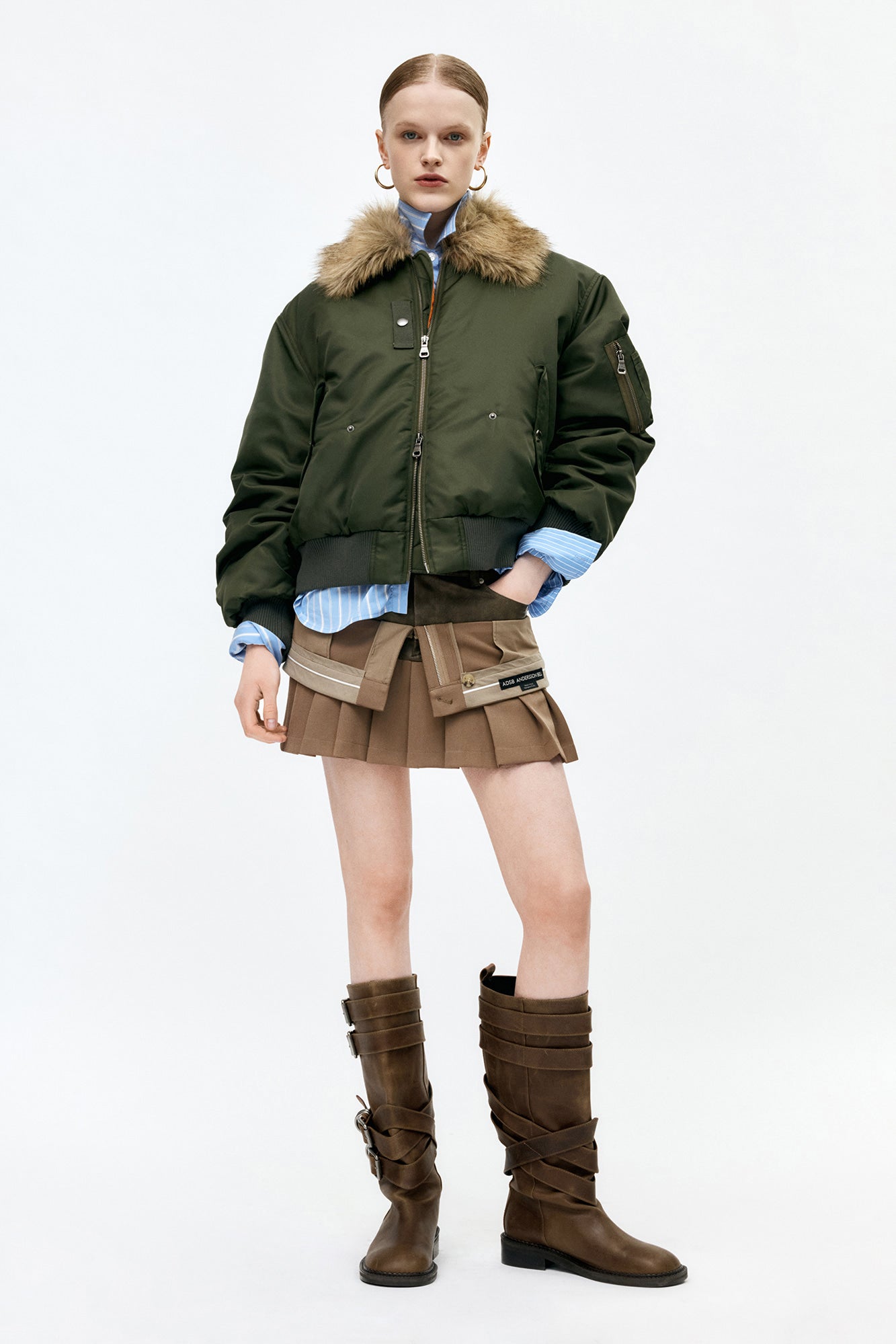 [Restock] LAYERED STRAP BOOTS aaa484w(BROWN)