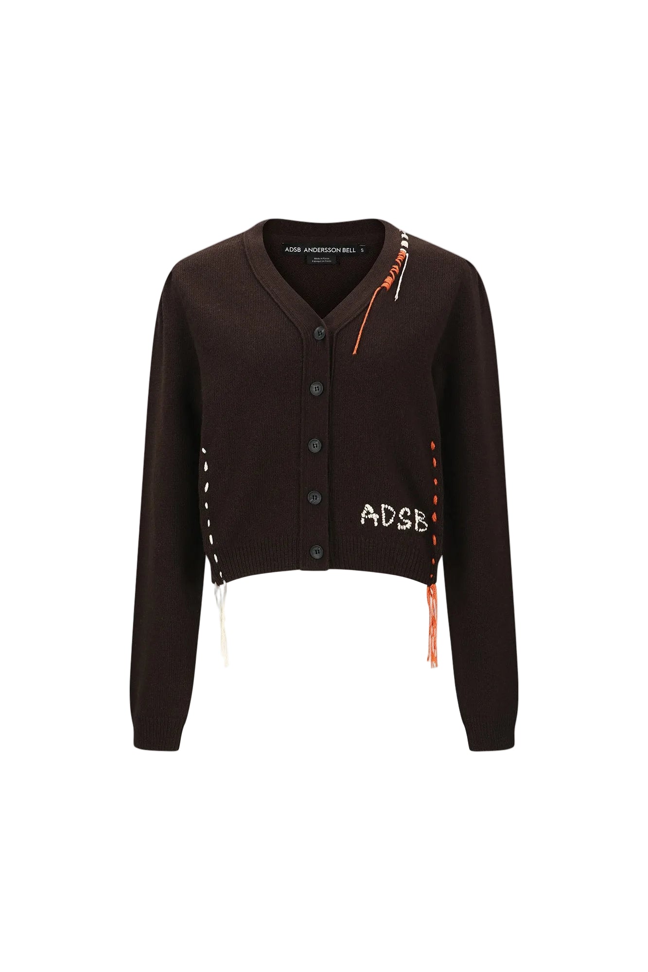 MORGAN HAND STITCHED KNIT CARDIGAN atb1382w(BROWN)