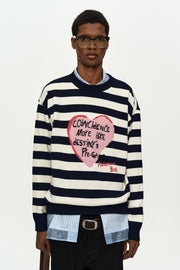 [Restock] BOY'S HEART MESSAGE CREW-NECK SWEATER atb1453m(NAVY/IVORY)