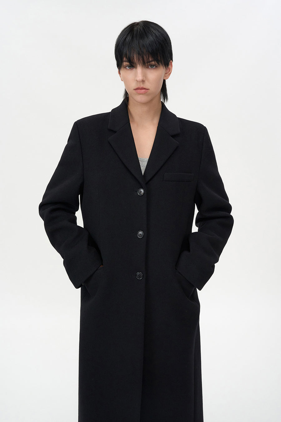 Cashmere Single Maxi Coat BLACK