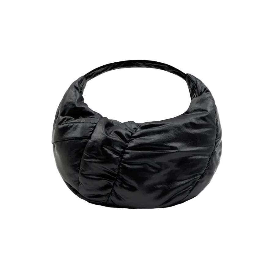 Glossy Croissant Bag BLACK