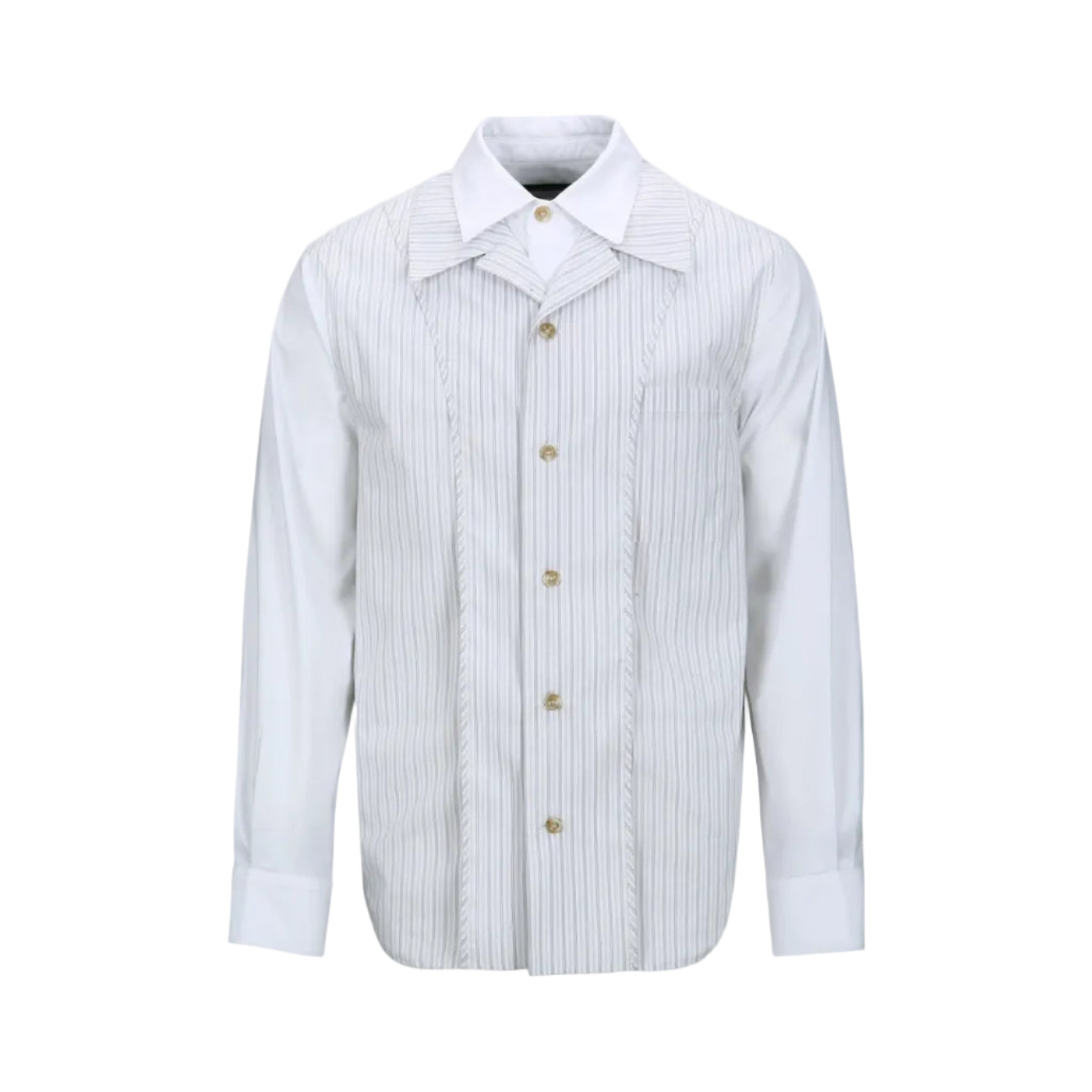 OPEN COLLAR LAYERED SHIRTS atb1341m (WHITE)