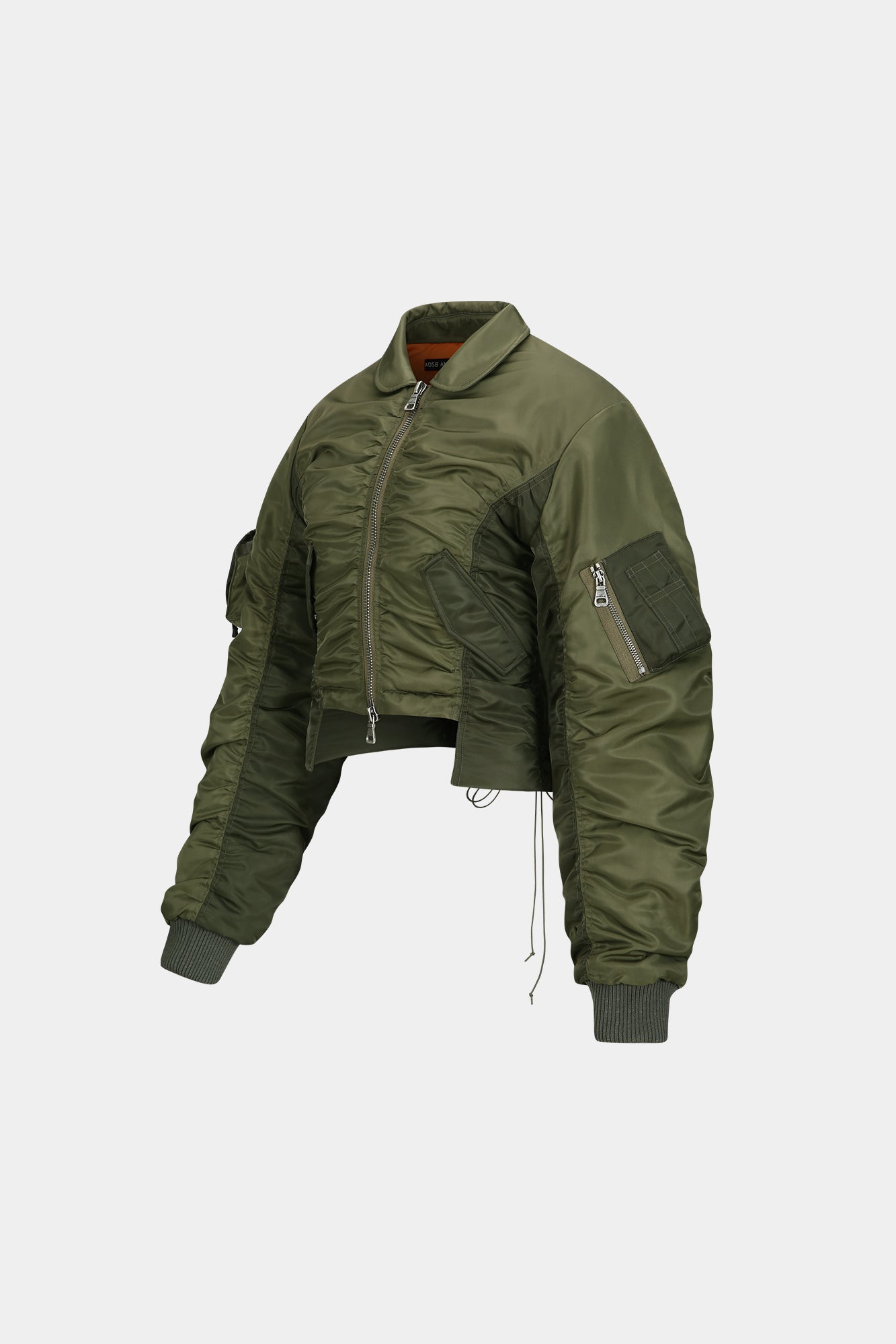 VITALINA LACE-UP BOMBER JACKET awa652w (KHAKI)