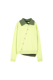 LAYERED COLLAR CARDIGAN atb1428m (LEMON)