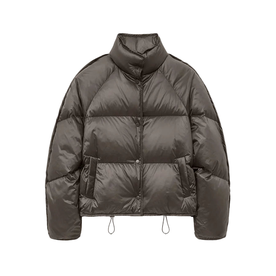 Glossy Goose Down Jacket BROWN