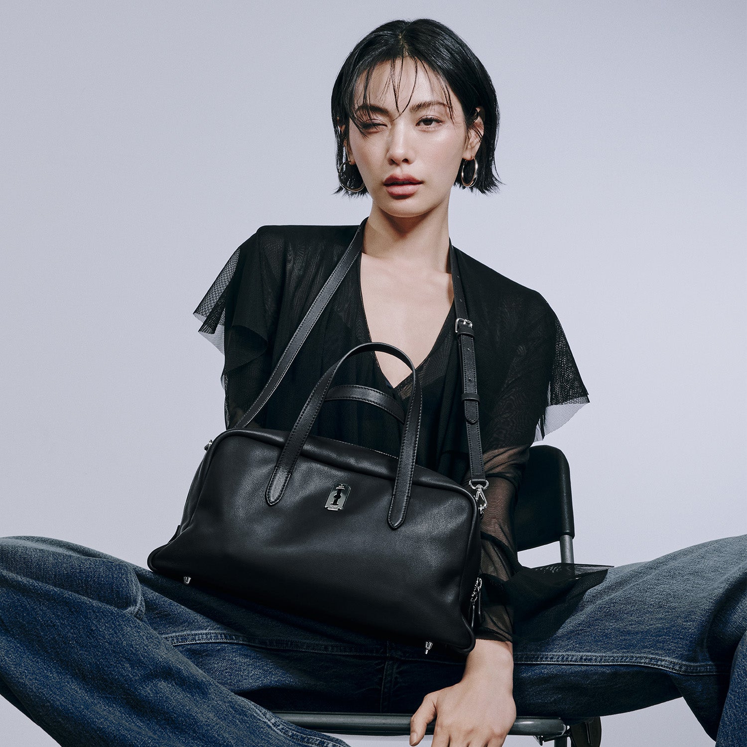 Toque Crumble Tote M Black