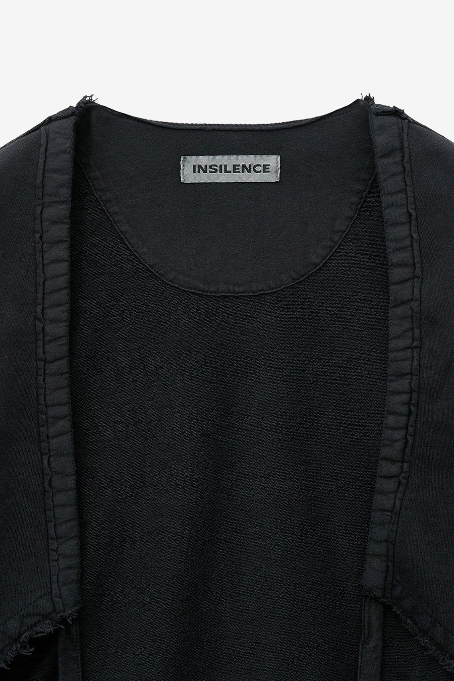 Cut-off Cotton Cardigan WASHED BLACK