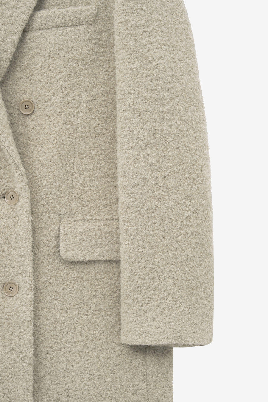 Boucle Alpaca Hair Double Coat ASH BEIGE