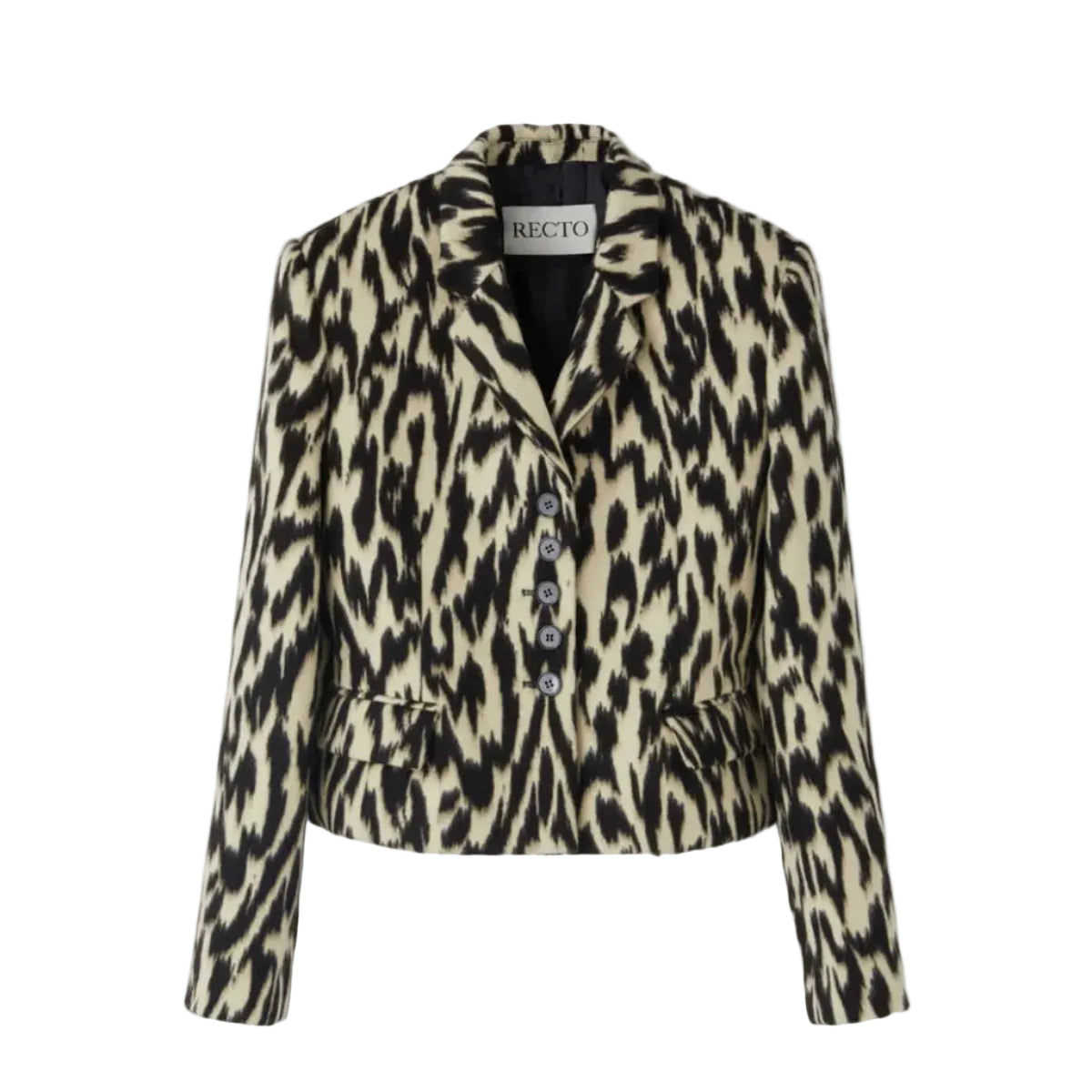 LEOPARD SHORT JACKET (DARK BROWN)